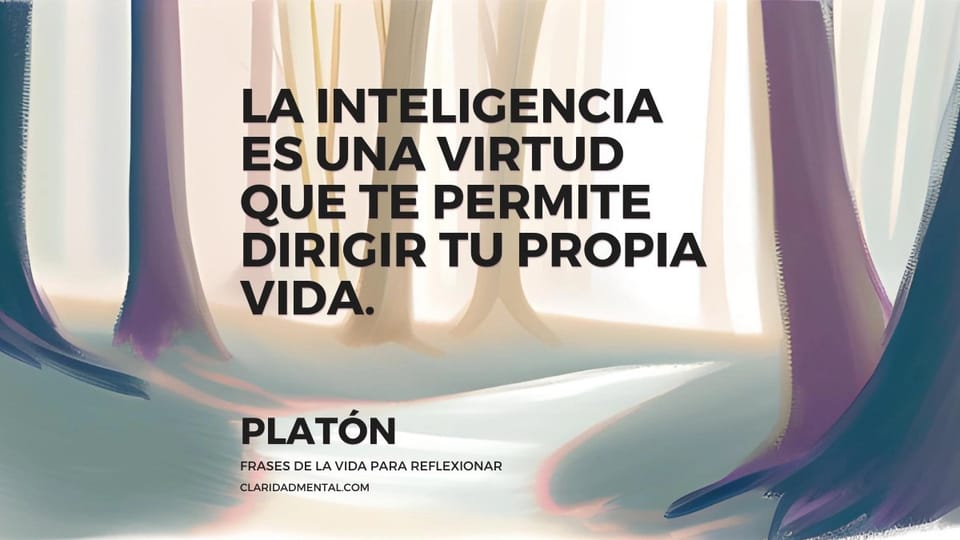 Platón: La inteligencia es una virtud que te permite dirigir tu propia vida.