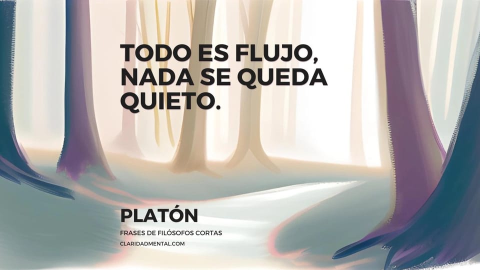 Platón: Todo es flujo, nada se queda quieto.