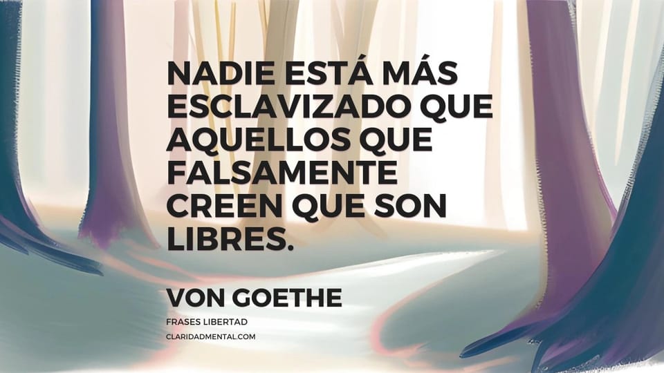 Von Goethe: Nadie está más esclavizado que aquellos que falsamente creen que son libres.