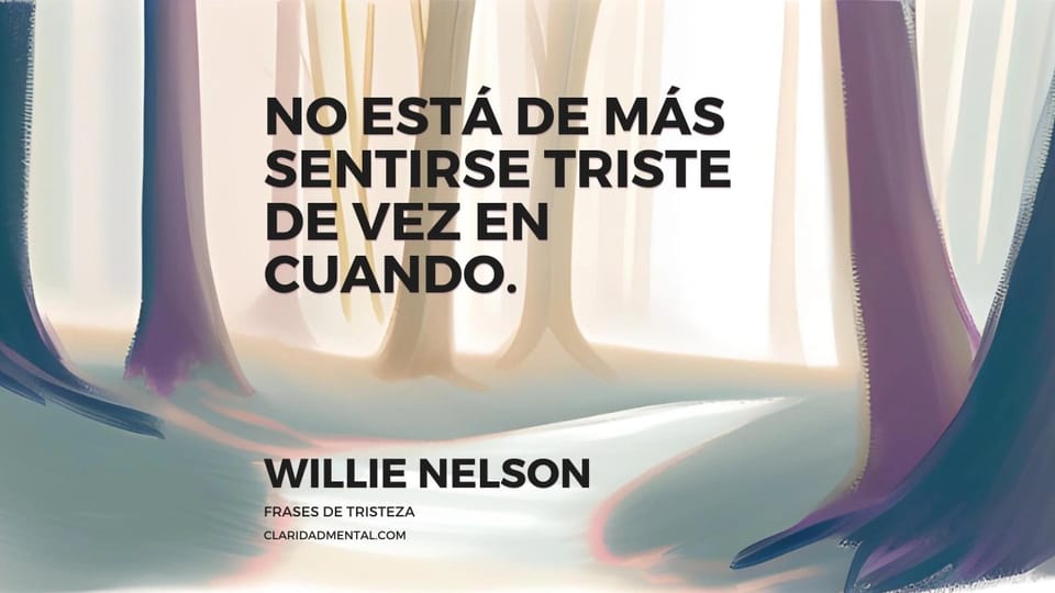 Willie Nelson: No está de más sentirse triste de vez en cuando.